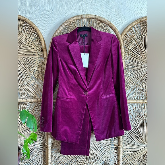 Theory Pink Velvet Pantsuit - Picture 1 of 14